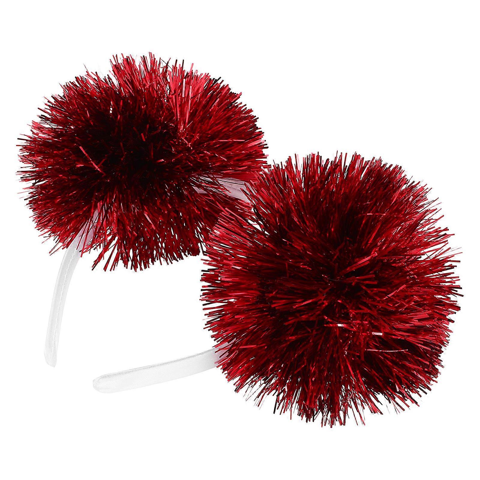 Sparkly Headbands Disco Ball Design Girl Headband Red Metal Party Accessory 1Set