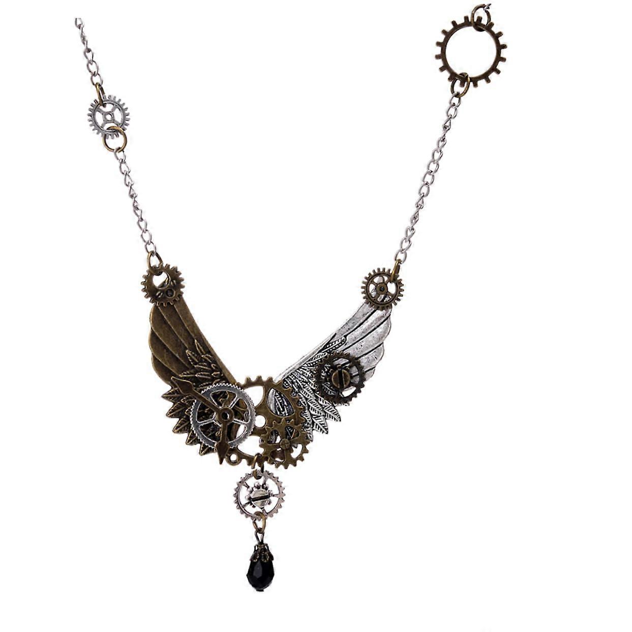 Retro Steampunk Gear Necklace with Pendant, Elegant Vintage Jewelry for Women, Unique Accessory for Special Occasions