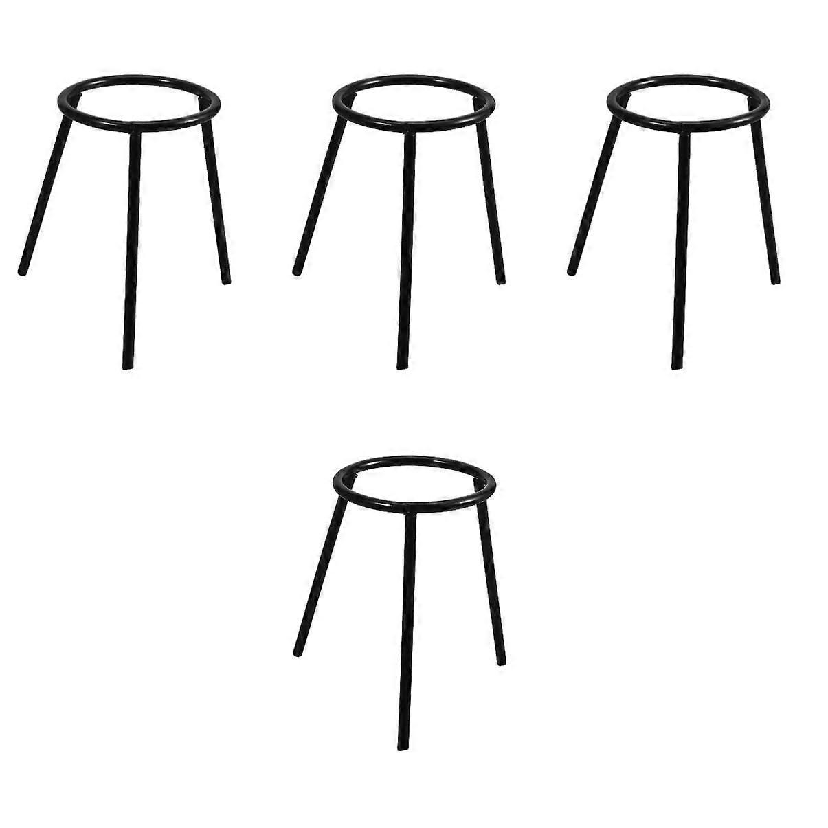 Alcohol Lamp Stand Burner Tripod Holder - Iron Black Laboratory Tripod Support for Chemistry Experiments, Pack of 4