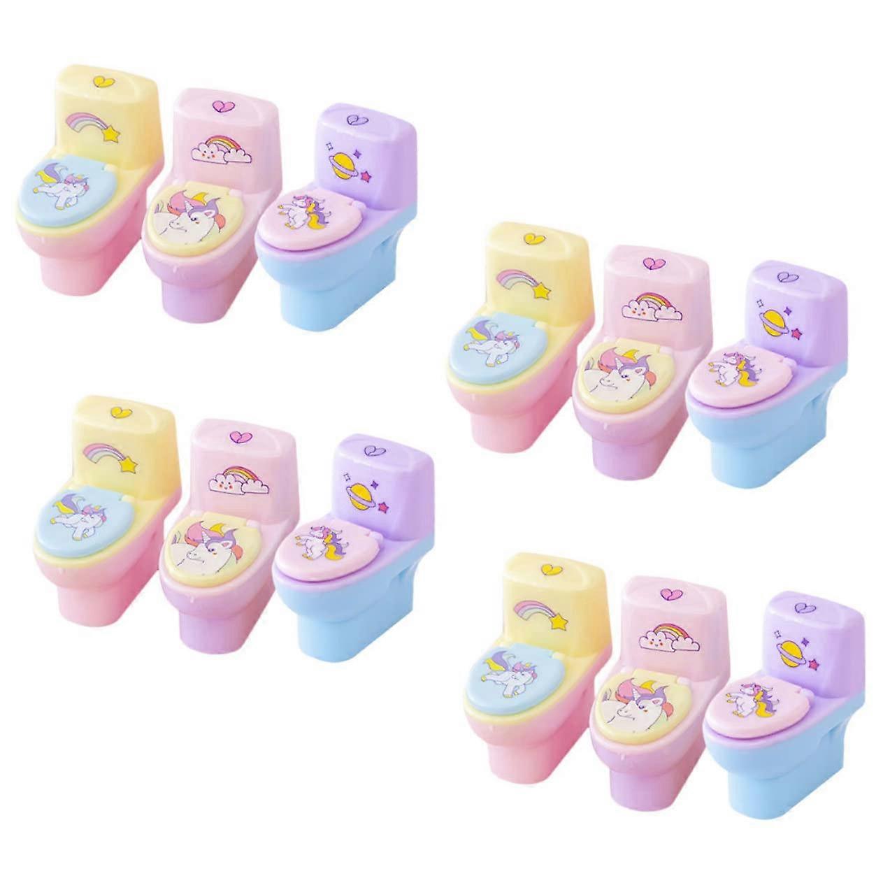 Toilet Design Pencil Sharpener Set, Cute Pencil Sharpeners for School and Home, Easy to Use, Random Colors, 12 Pack