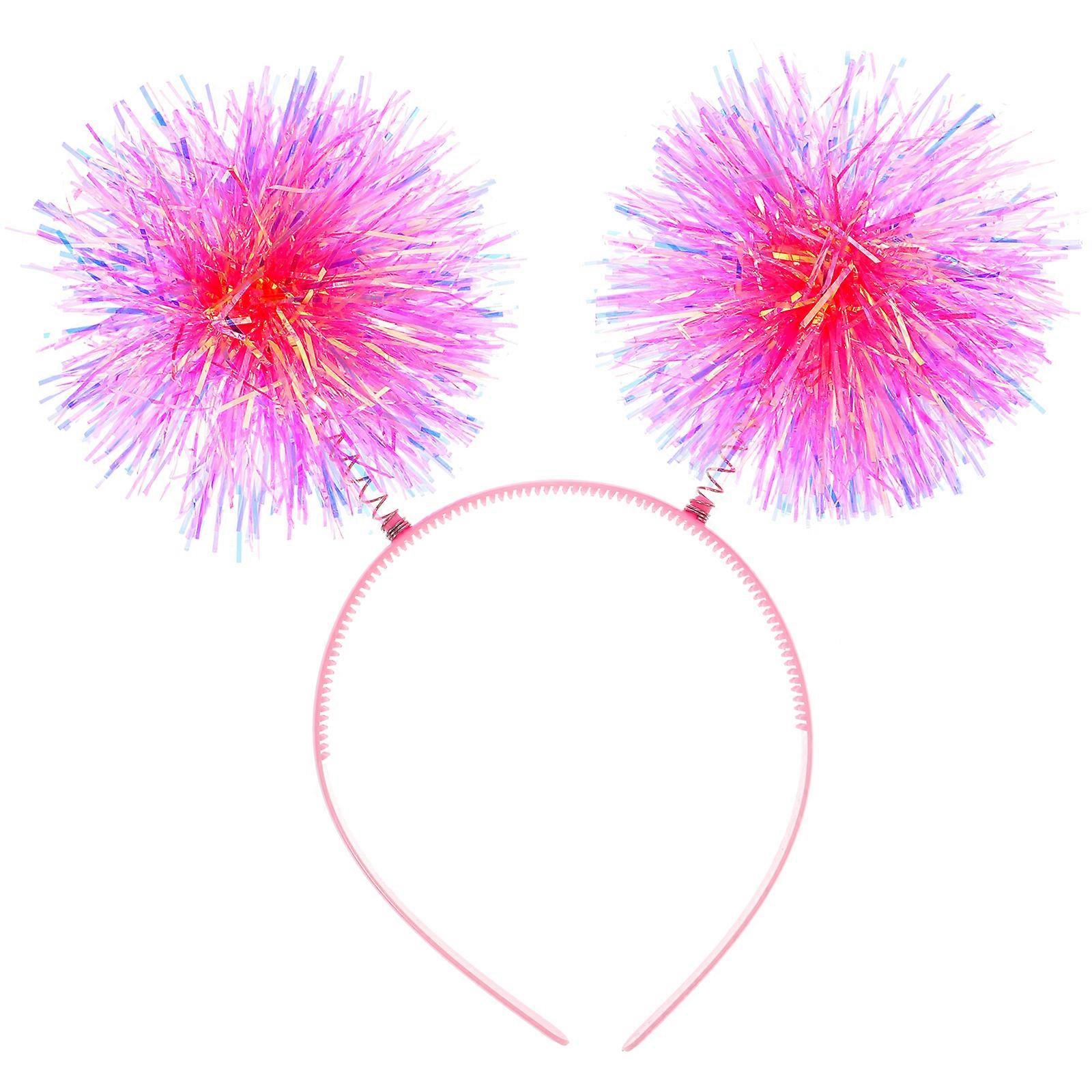 Women Headbands Outfit Compliment Spring Shape Round Pom Poms 21X21X2cm 1Set