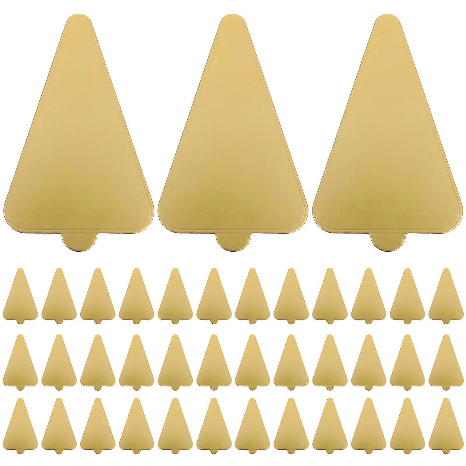 Triangle Cake Base Golden Color Cardboard Material For Weddings And Birthday Parties 4.91X2.95X0.04IN Cake Presentation 50Pcs