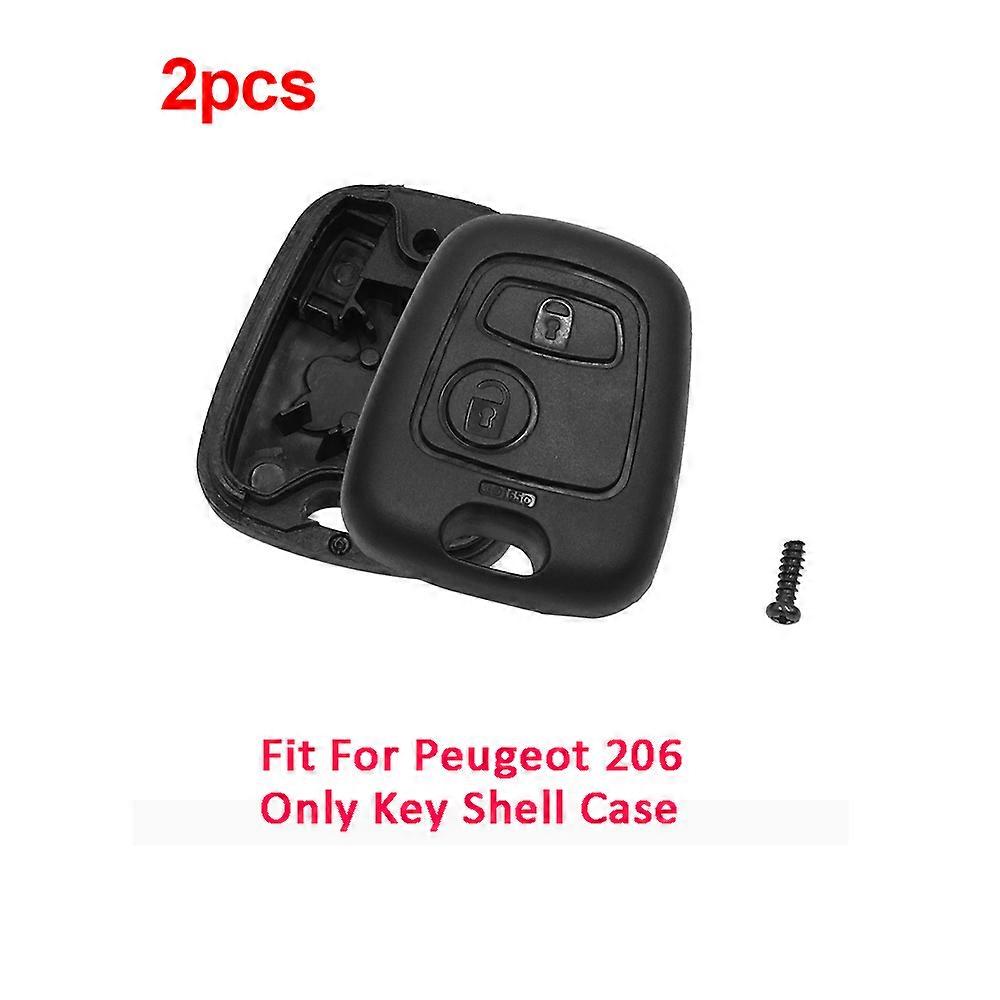 X Autohaux Auto 2 Buttons Uncut Insert Key Fob Case Remote Control Shell Car Accessories for Peugeot 106 107 206 207 306 307~00592