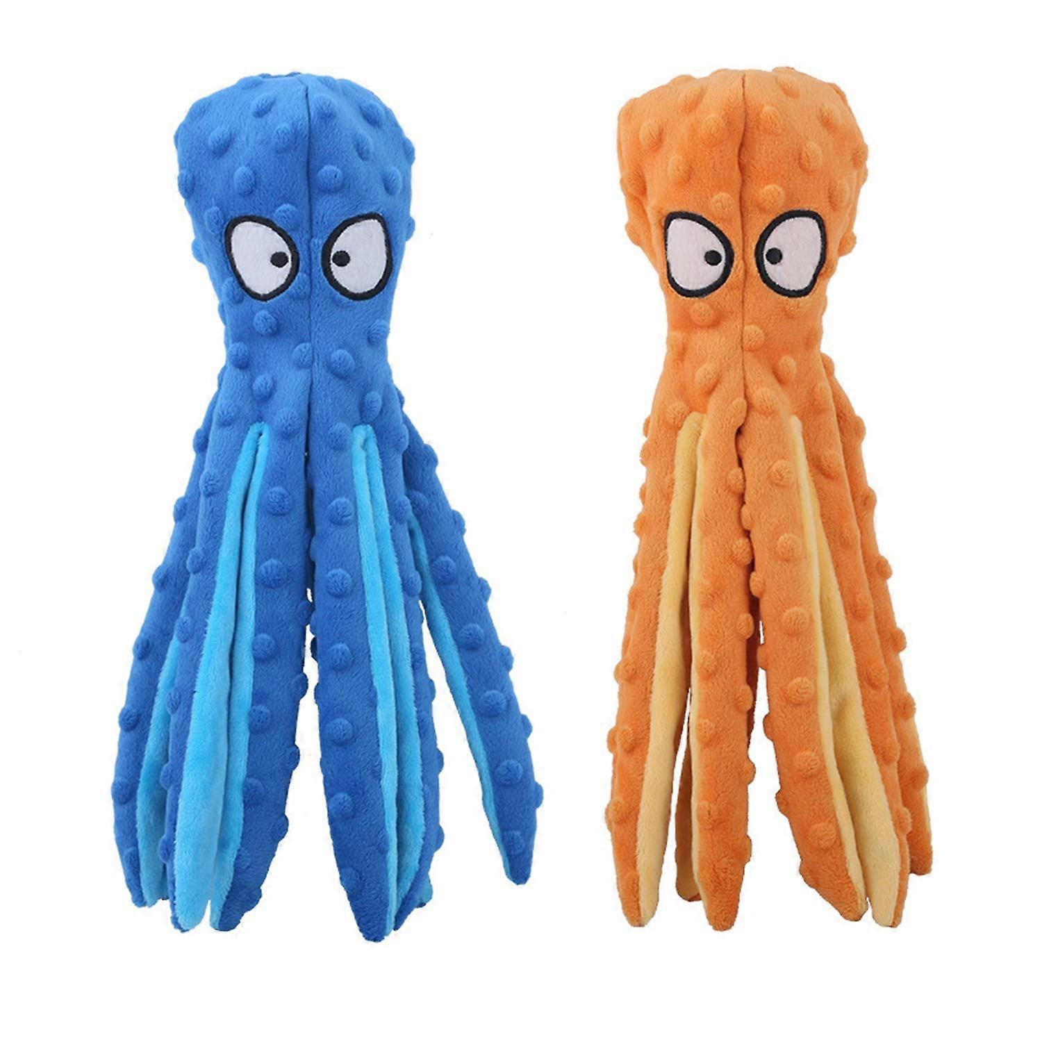 Squeaky Toy for Dogs, Dog Toy without Stuffing, Plush Toy for Dogs, Safe Chew Toy for Small and Medium Dogs, Pack of 2, Octopus