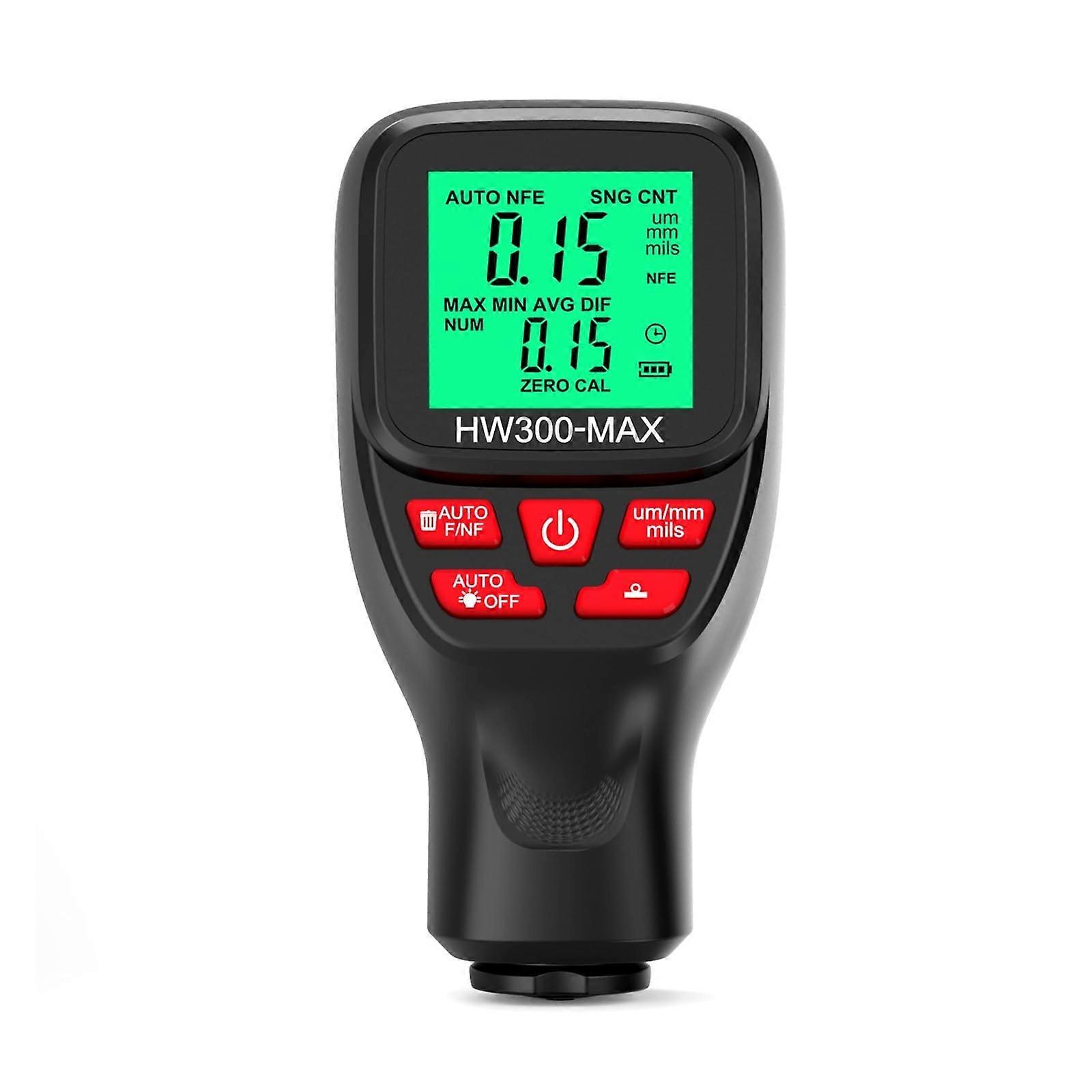 Thickness Gauge 0-2000 Microns, High-Precision LCD Digital Automotive Paint Coating Meter, Car Paint Tester, Black