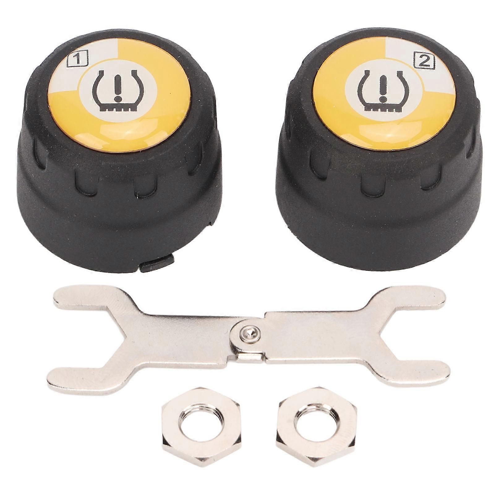 Bluetooth TPMS 2 External Sensor Tire Monitoring System Real Time Pressure Temperature Alarm for Motorcycle