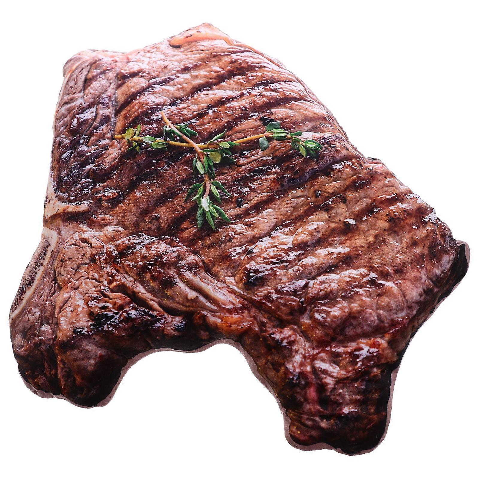 Simulation Steak Plush Pillow Cushion for Home Sofa Office Festivals Soft Comfortable Decorative Hugging Pillow for Special Occasions