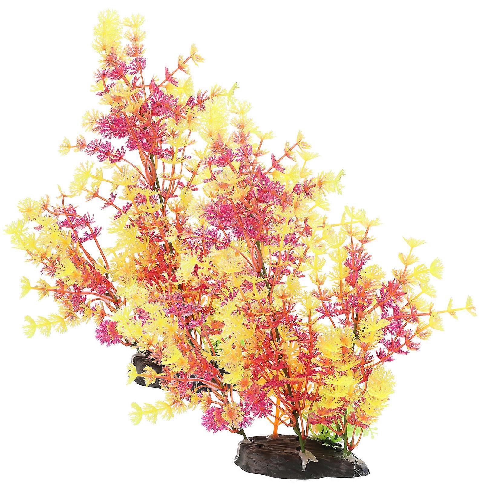 Fish Tank Landscaping Decorations Leaf-Shaped Aquarium Plants 2Pcs