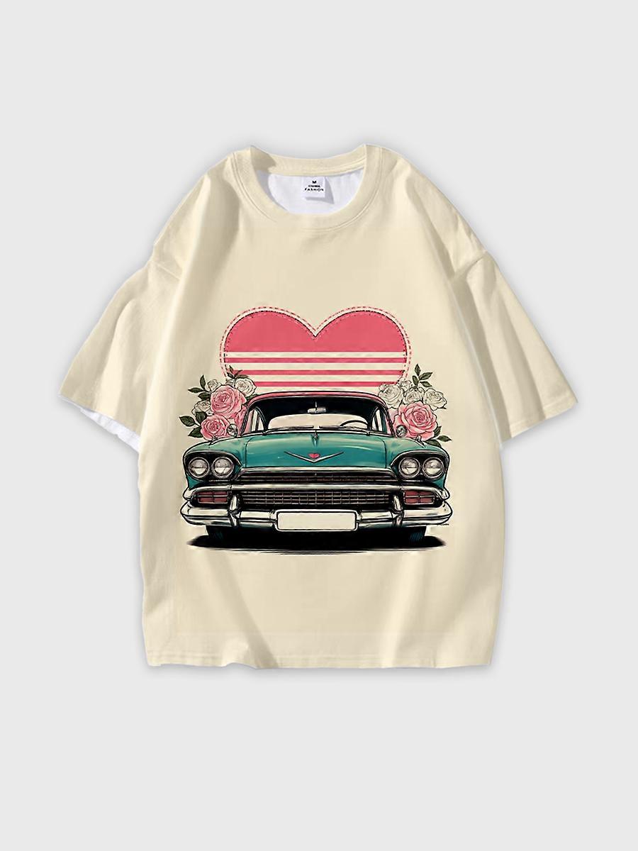 T-shirt round neck Pattern loose short sleeve JW2302