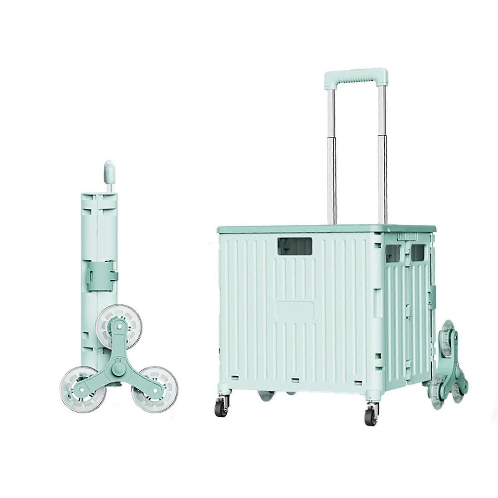 Foldable Hand Truck with Wheels, Collapsible Utility Cart, 65L, Green
