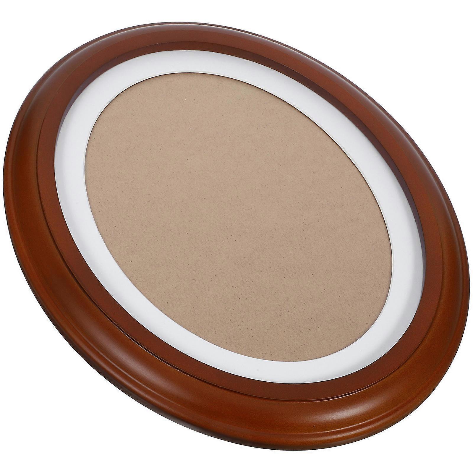 Picture Frame For Home Rustic Retro Frame Oval Shape Wall Hanging Safe and Reliable Materials 1Set
