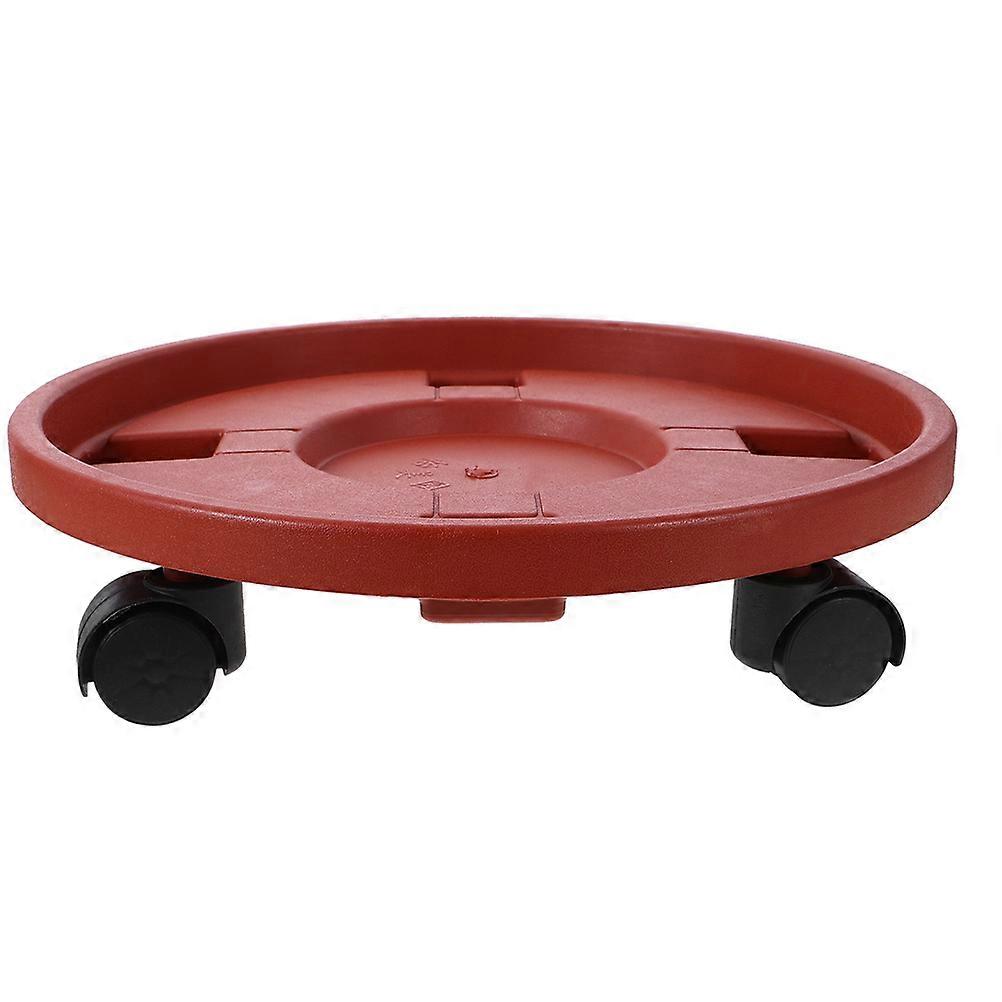 Indoor Planting Tray Movable Planter Stand With Wheels Red 35.80X35.80X6.00CM Easy to Use 1Pcs