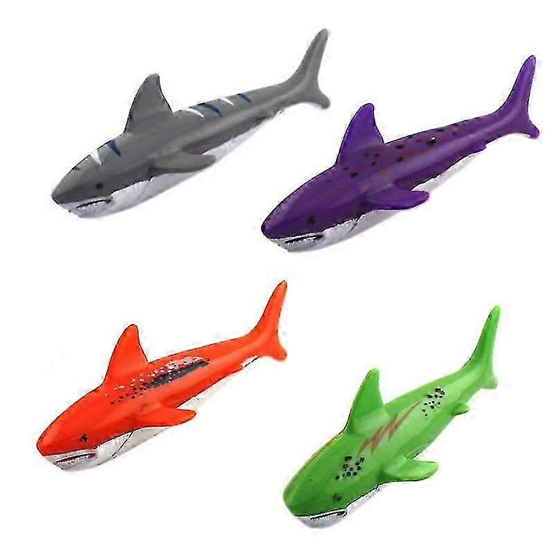 4 Pcs Children's Swimming Toy Shark Shape Dive Toy Water Game Toy Game Diving Toy Pool Glide Shark
