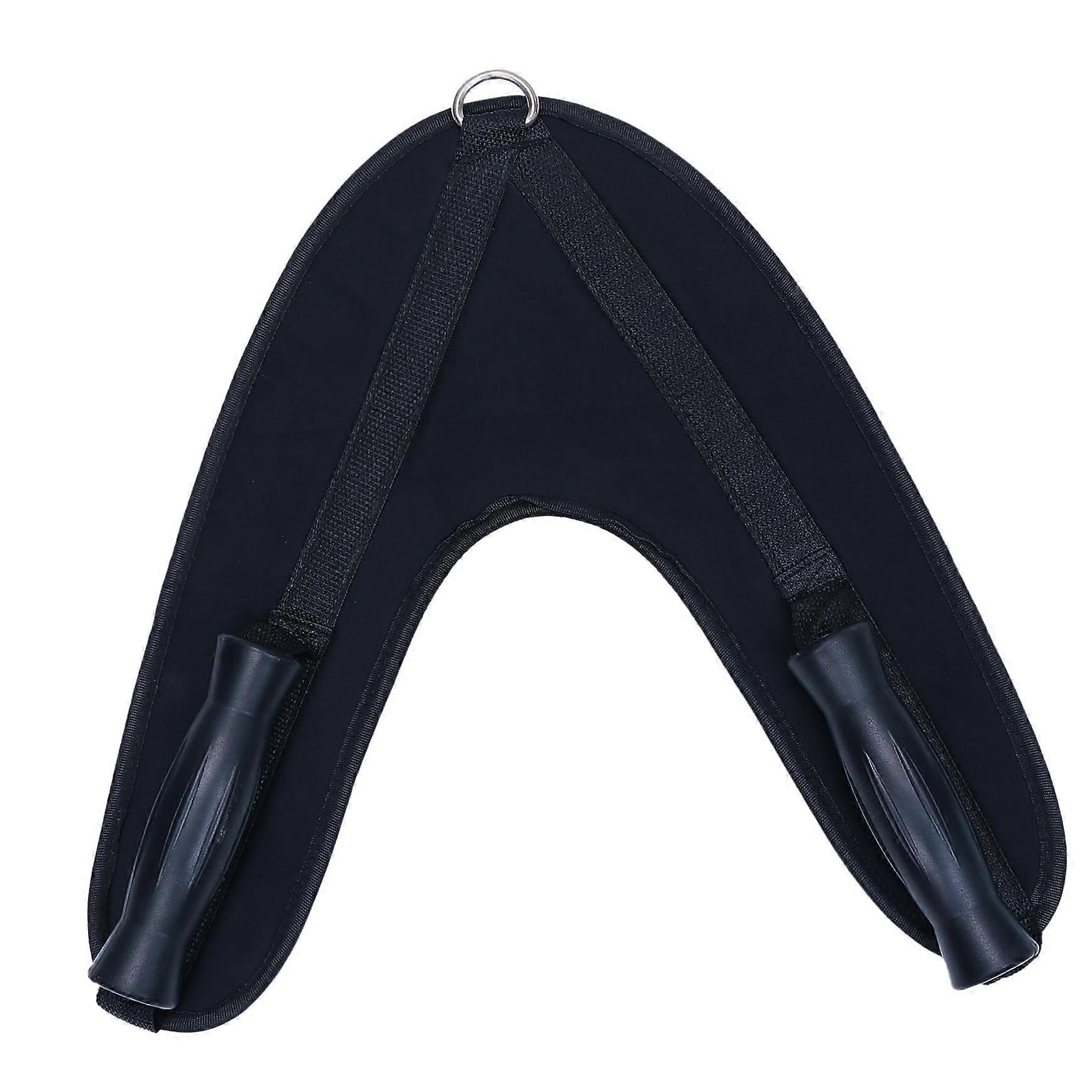 Belt Pull Ab Crunch Harness for Abdominal Training Equipment with D Rings and V-Shape Shoulder Strap in PVC