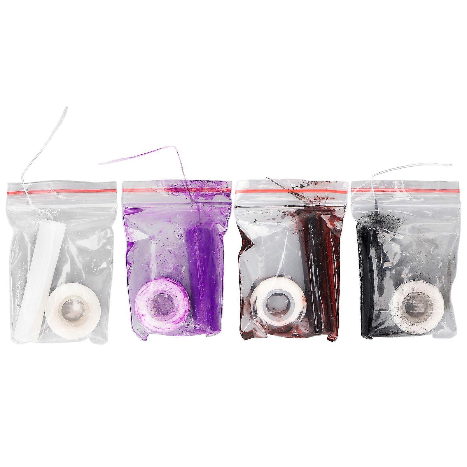 4pcs Eyebrow Mapping String Set Marking Symmetrical Eyebrow Microblading String Tool White Black Purple Brown 8ml