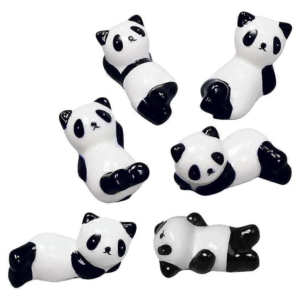 6pcs Cute Ceramic Panda Chopstick Holders Rack Stand (Mixed Styles)