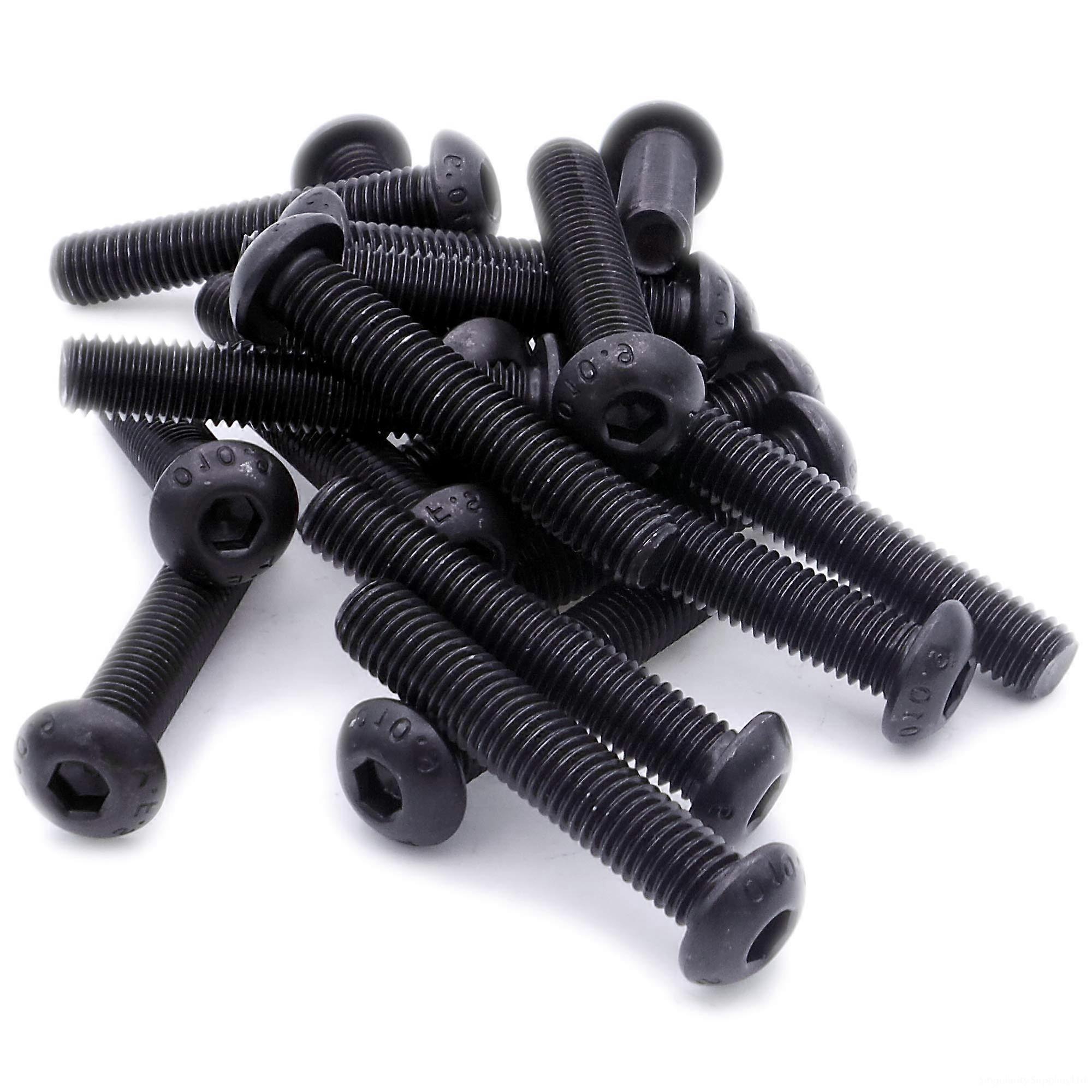 M4 Hex Socket Machine Screw 4mm x 6mm Black Steel Pack of 20 for DIY and Hardware Projects