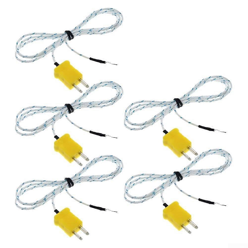 Thermocouple probe, 5 pieces, 1 m, temperature measuring cable for air and gas sensor