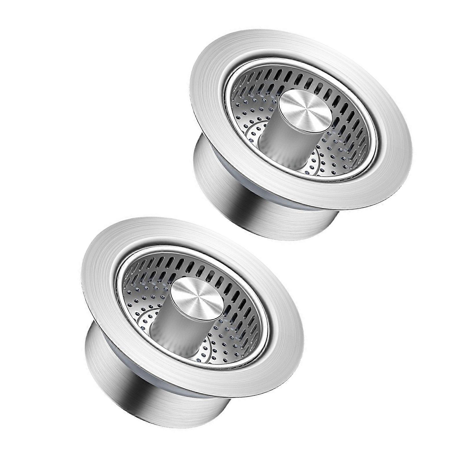 2 חלקים סלסלת מסנן ניקוז כיור עמידה רשתות פלדה עמידות בפני חלודה למטבח חדר אמבטיה לכיור קוטר 71-85 מ"מ, עומק >40 מ"מ ססגוניות