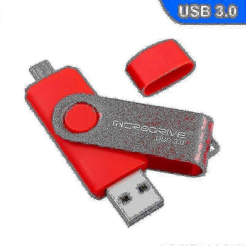 Microdrive 64gb Usb 3.0 Android Phone & Computer Dual-use Rotary Metal U Disk (red)