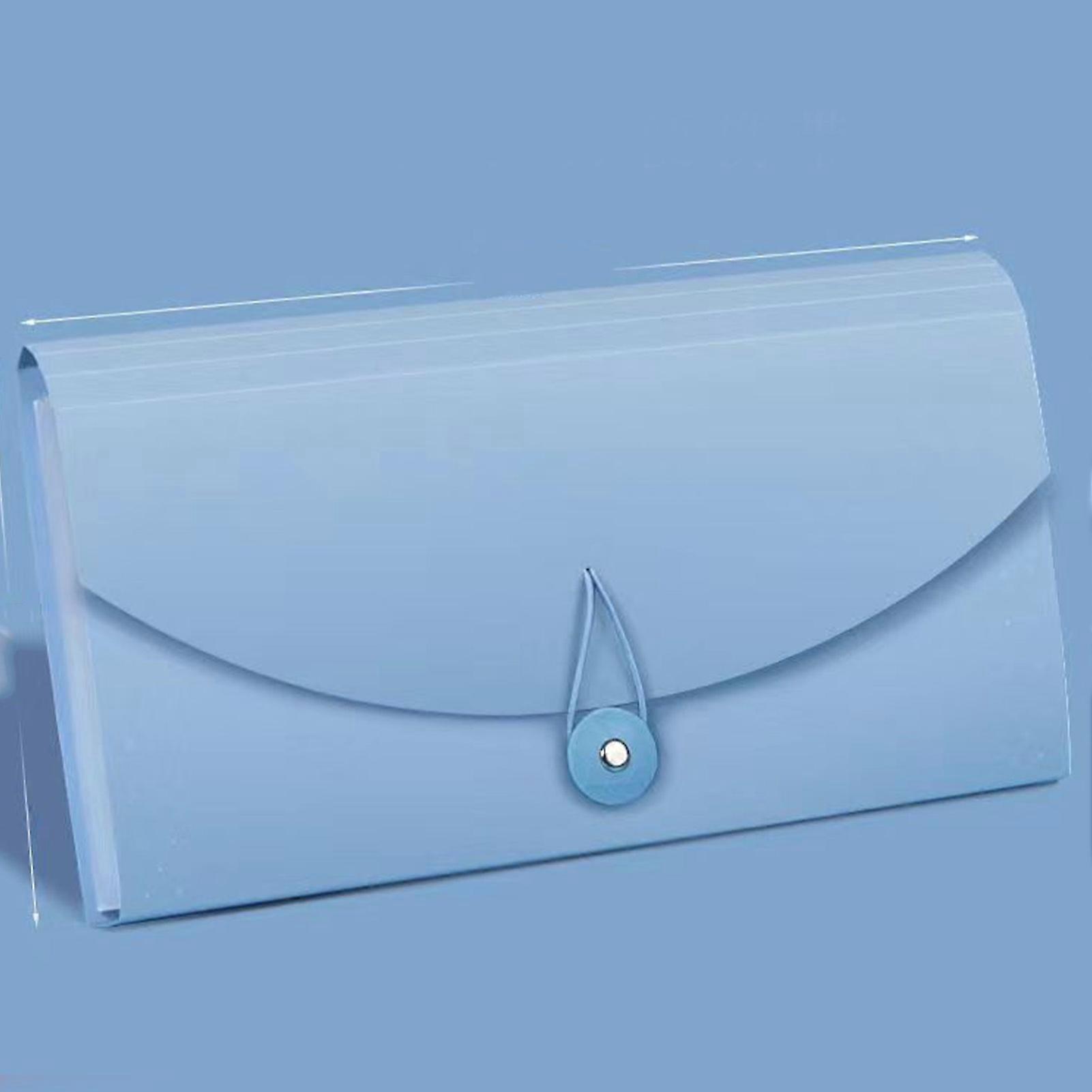 Expanding File Folder 13 Pockets Professional Waterproof Documents File Folder for VAT Invoice Receipts Blue