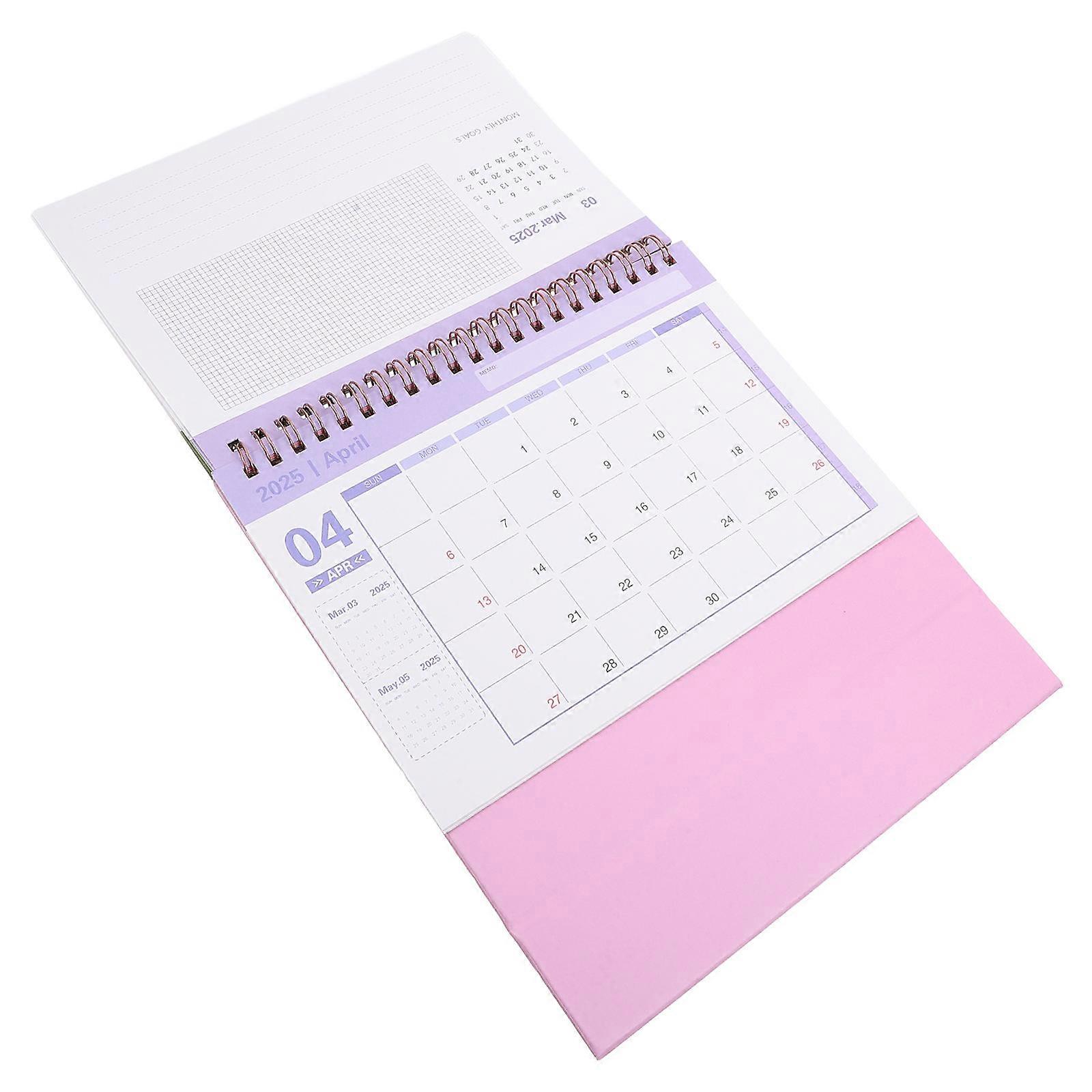 Portable Spiral Desktop Calendar Planner for Office Lightweight Chic Monthly Date Display with Coil Binding Scheduling Organizer