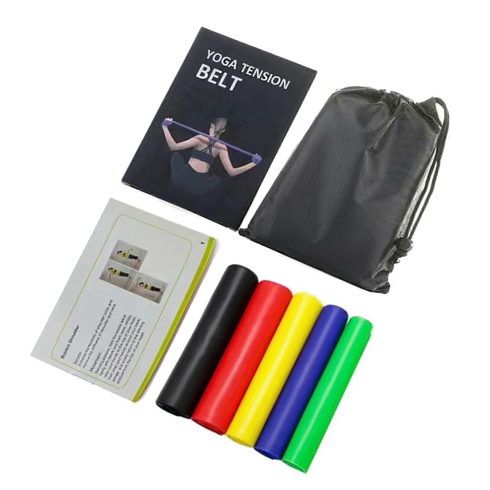 5 Pcs Resistance Bands Multifunctional Fitness Bands Exercise Bands Workout Bands Suitable for Muscle Building Pilates  Color mixing set 35mm