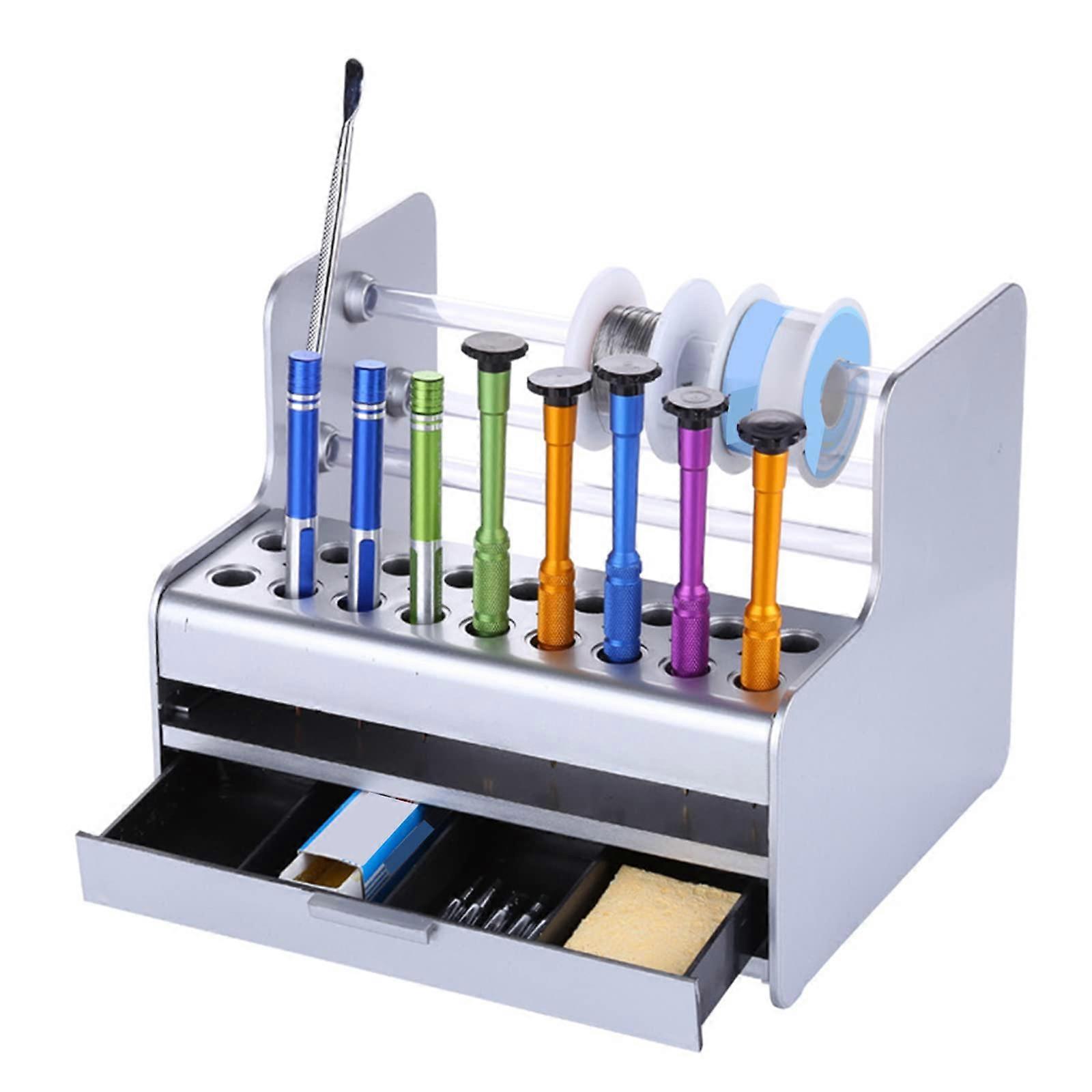 Multifunctional Screwdriver Organizer, Tool Storage Rack for Workshop, Holds Screwdrivers, Tweezers, Brushes, and Pens