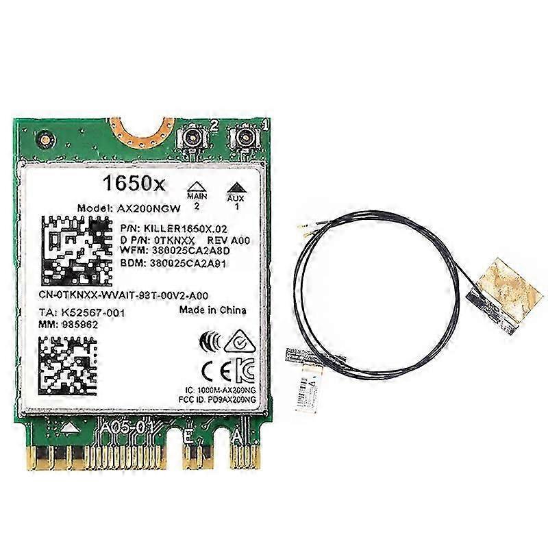 For 1650X WiFi Card+Antenna AX200 AX200NGW 3000Mbps 2.4G 5G WiFi 6+BT 5.1 Gigabit Wireless Network C