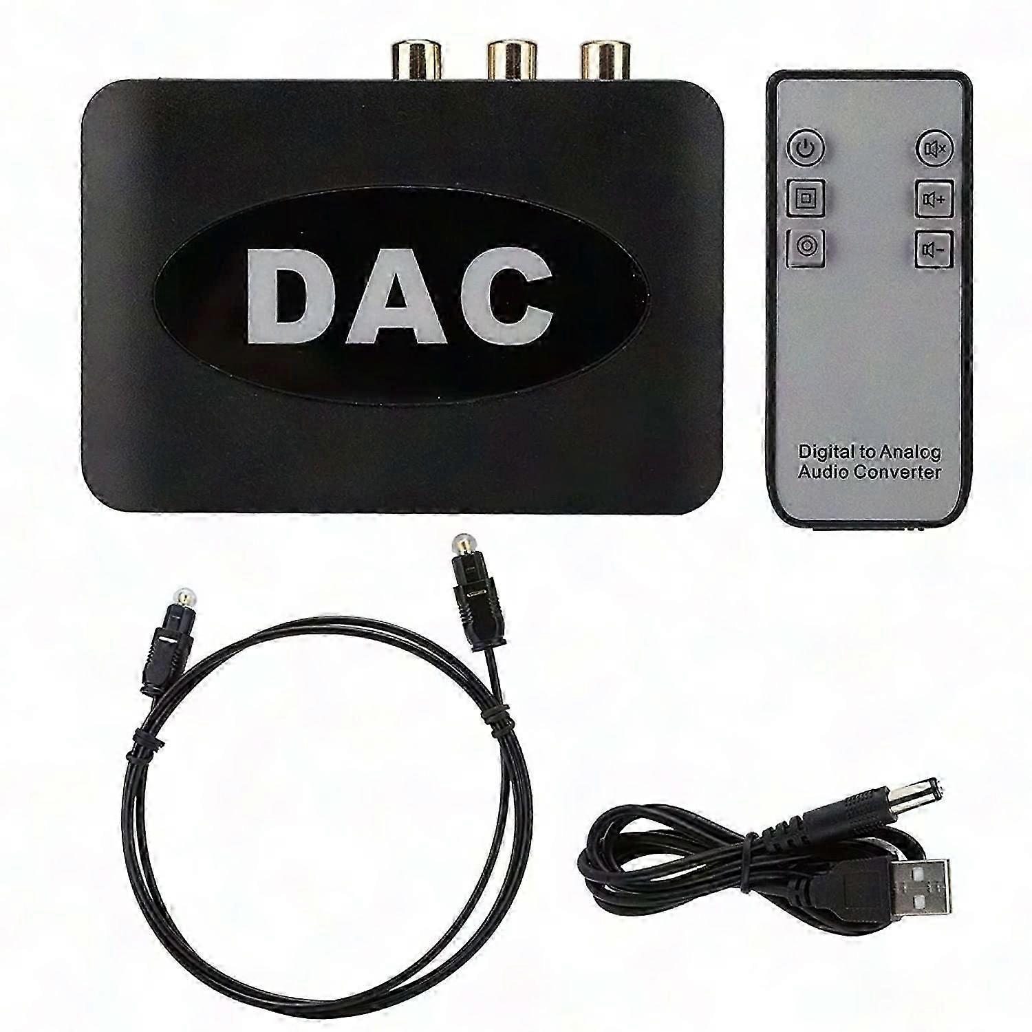 Digital to Analog Audio Converter with Coaxial Toslink Optical Cable 192K/24bit 3.5mm Jack for Digital Audio