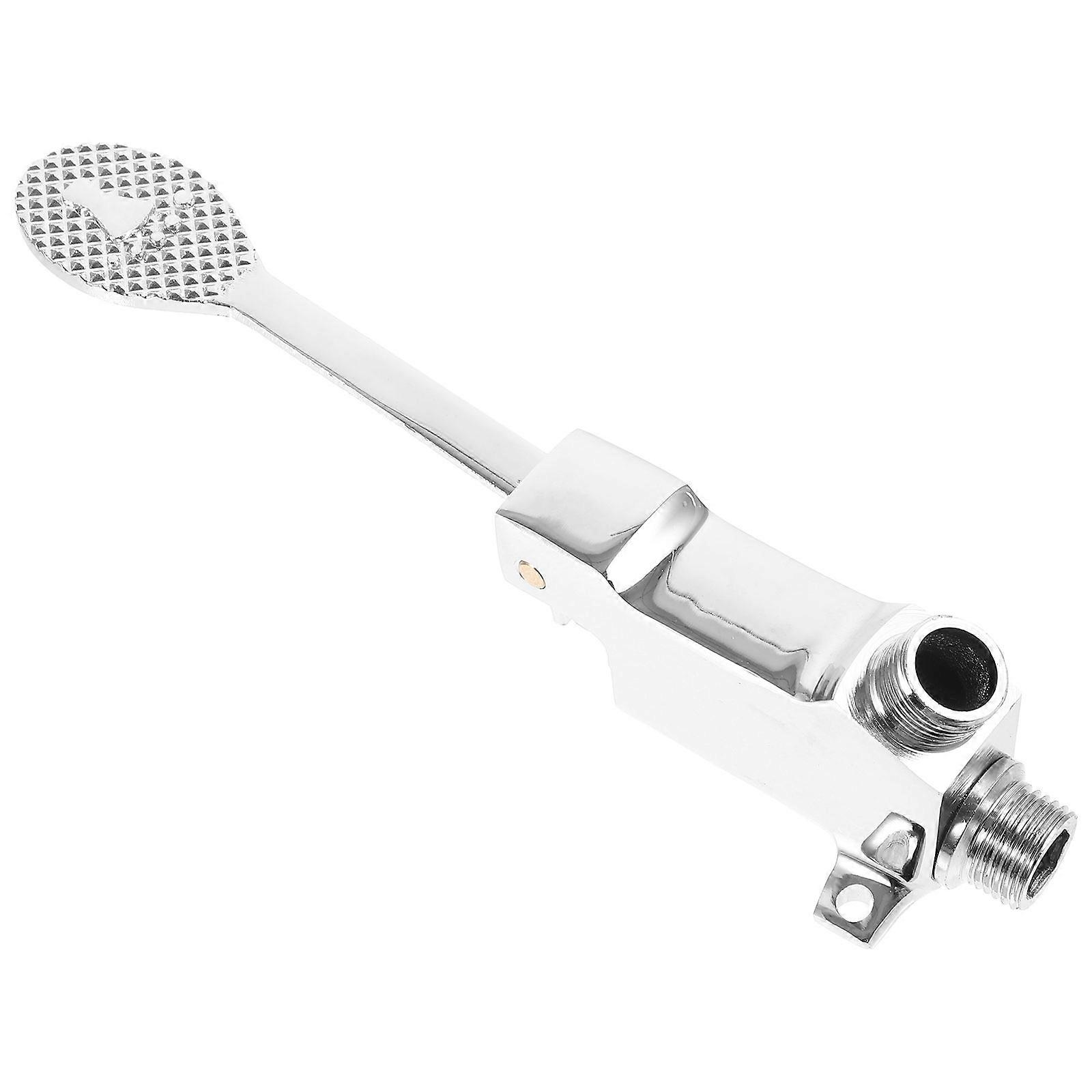 Foot Pedal Water Valve for Bathroom with Copper Material and Silver Color Ideal for Basin Faucet 1 Piece