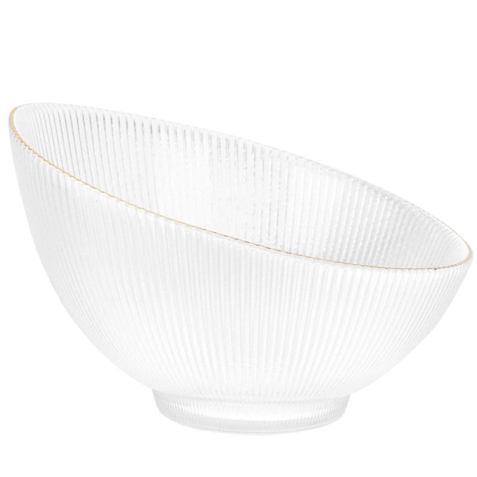 Creative Glass Oblique Mouth Bowl For Home Use With Simple Style And Transparent Material For Food Storage In 1Set