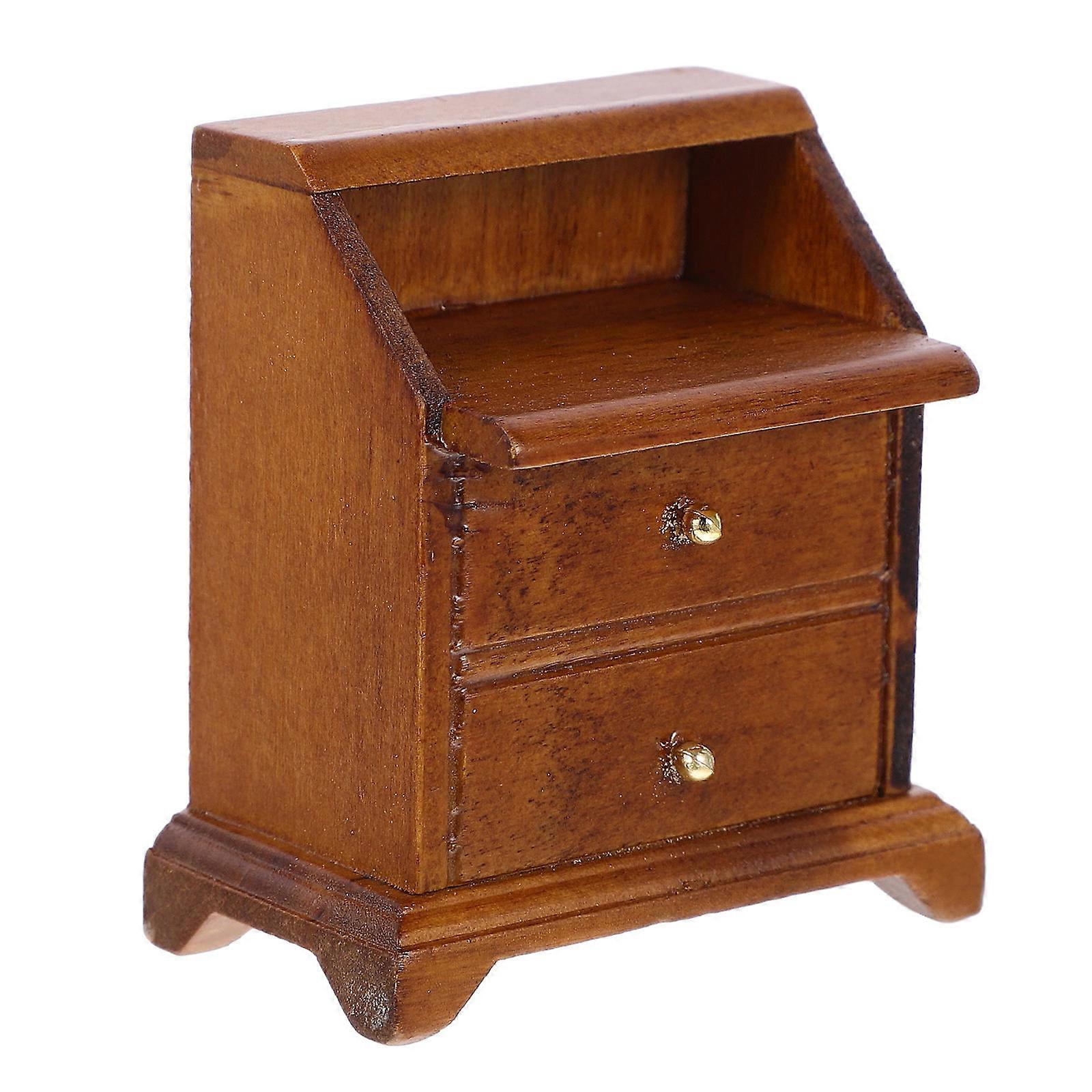 Worgeous 1 Set Doll House Cabinet Model Miniature Drawer Cabinet Prop for Mini Furniture Decoration