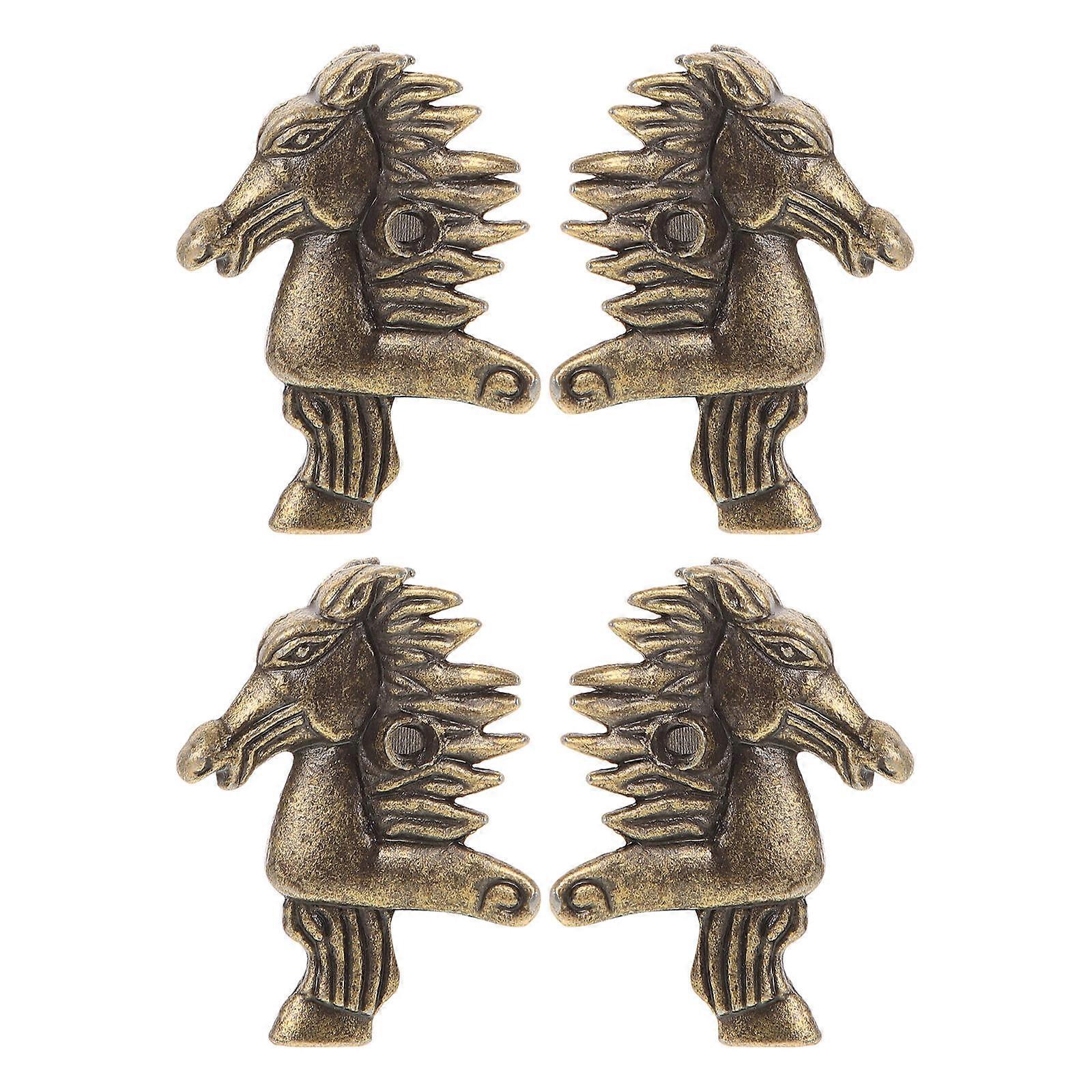 4 Pieces Dark Brown Alloy Furniture Legs for Home Use with Durable Antique Design
