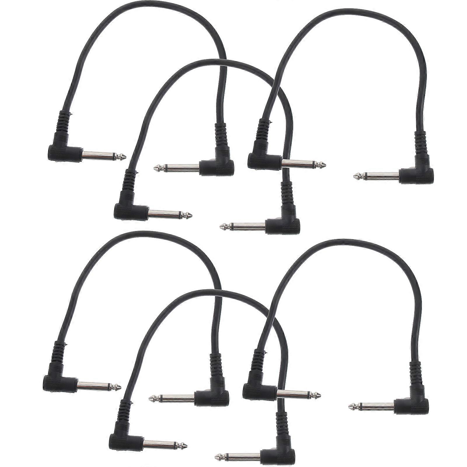 Black Guitar Patch Cables for Electric Guitar and Musical Instruments with PVC Outer Shell 30cm