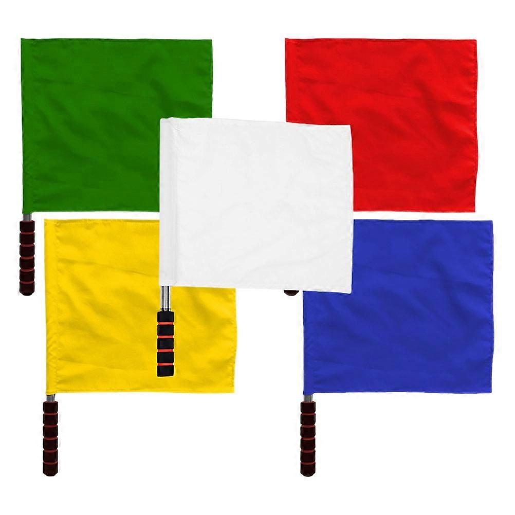 Assorted Color Polyester Signal Flags for Outdoor Use with Stainless Steel Handle 5pcs
