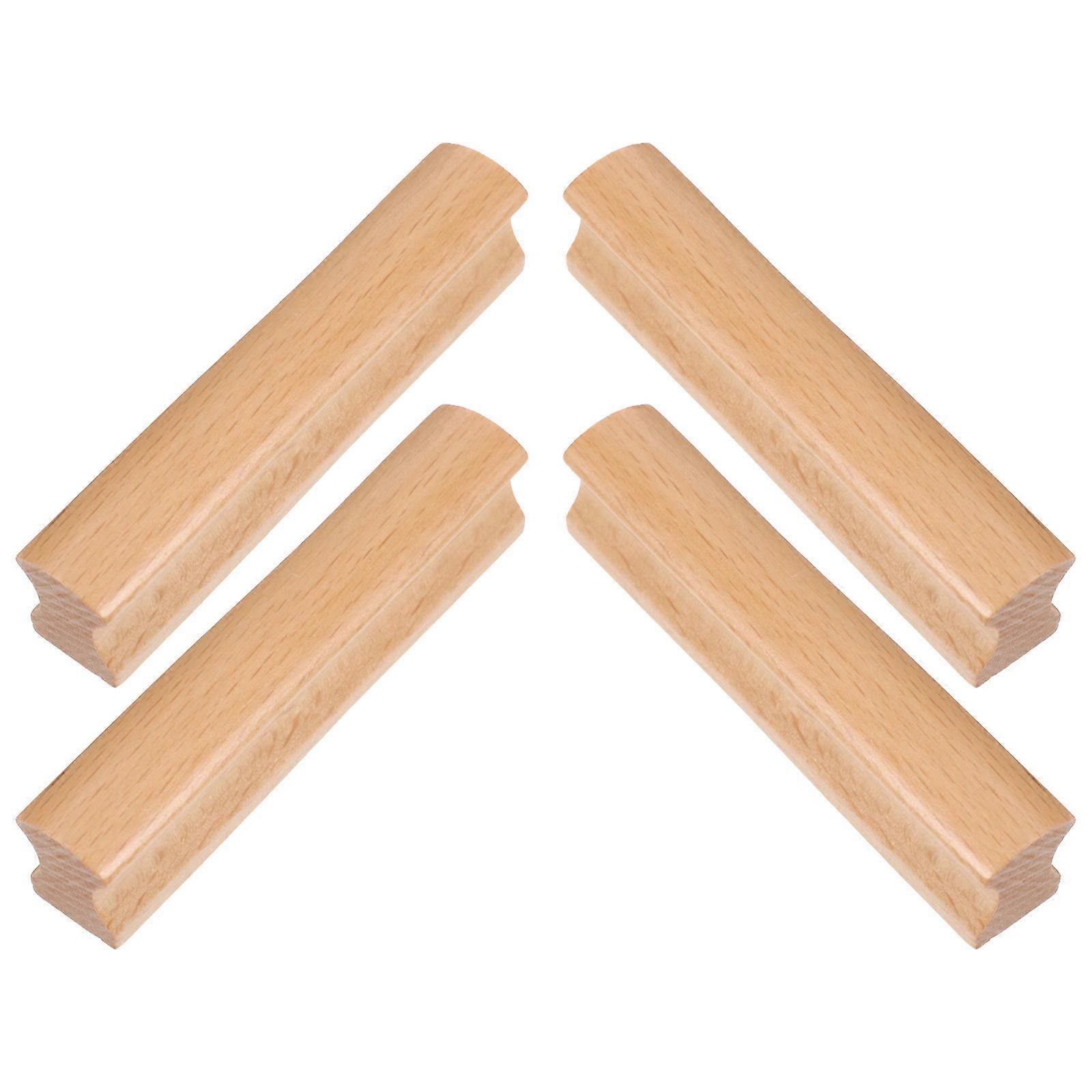4pcs Premium Wooden Cabinet Handles, Vintage Style Drawer Pulls for Dresser, Wardrobe & Storage Units, Easy to Install, Ergonomic Design