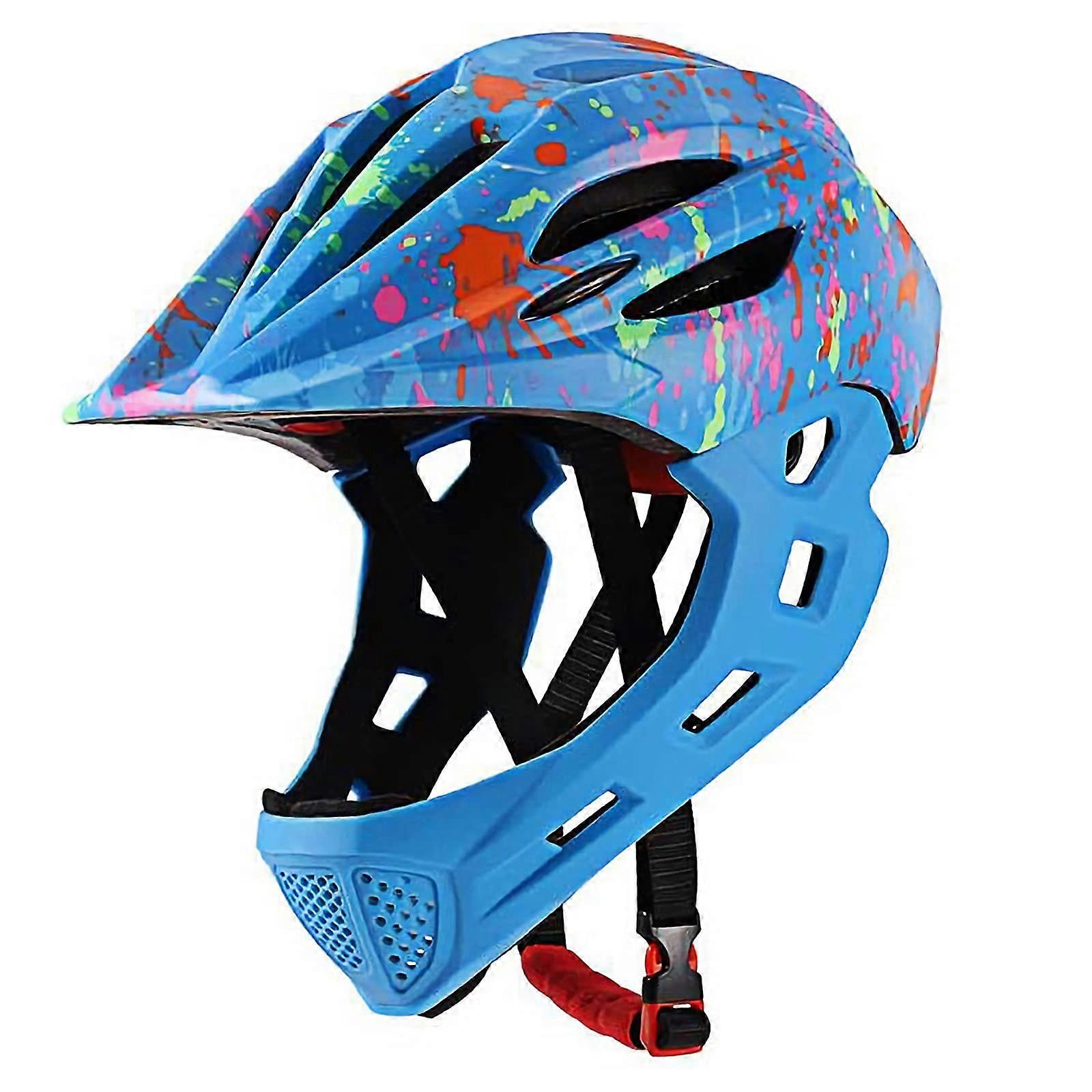 Children's Bike Helmet, Girls, Boys, Toddlers, Safety Protection, Adjustable, 48–56 cm (Blue)