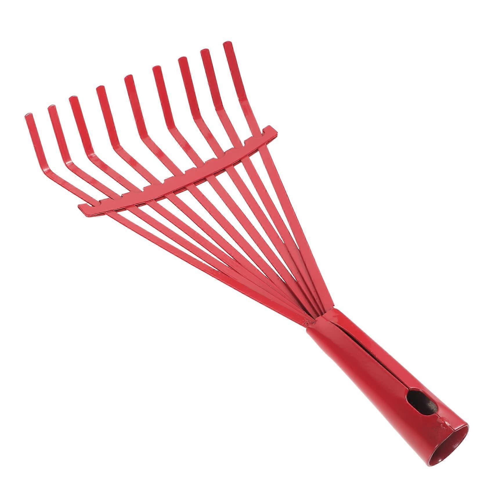 Multifunctional garden rake with teeth, gardening tool for cleaning soil, removing leaves, and collecting grass, durable hand tool for gardening.