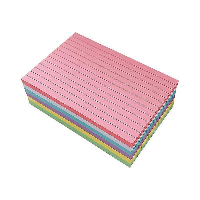 600pcs Colored Index Cards: Heavyweight Cardstock & Ruled Lines - Exam Revision Flashcards for Students/Teachers - Office Academic Essentials