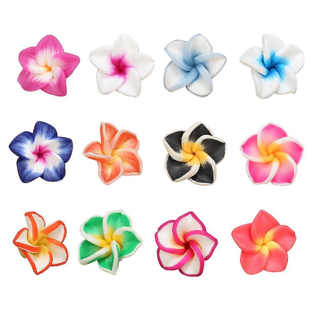 Polymer Clay Plumeria Flower Decorations for Beach Party Wedding Accessories 15mm
