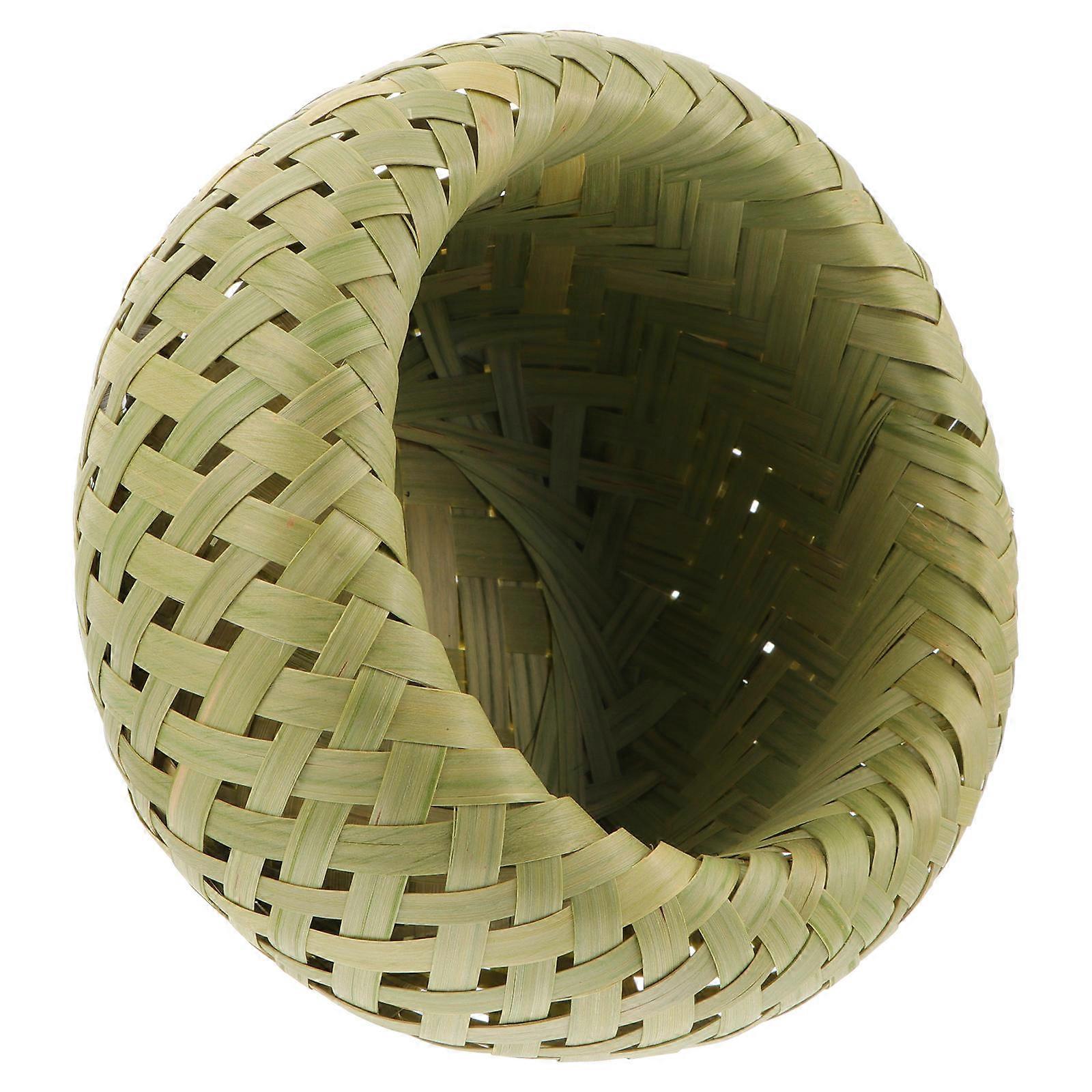 Handmade Bamboo Basket Nest Style Storage Container Kitchen Countertop Organizer 1Pc