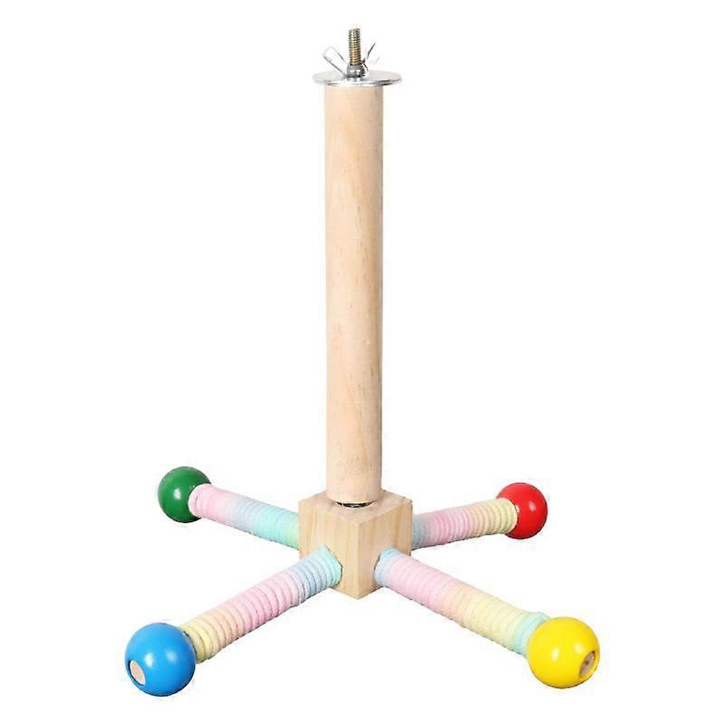 Rotating Bird Perches Toy, Interactive Spinning Parrot Parakeet Toys, Wooden Exercise Stand Bird Cage Accessories for Budgies,Cockatiels,Small Birds