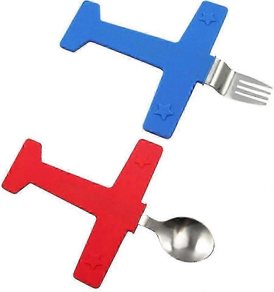 Stainless Steel Airplane Fork Spoon Set Kids Tableware Sets