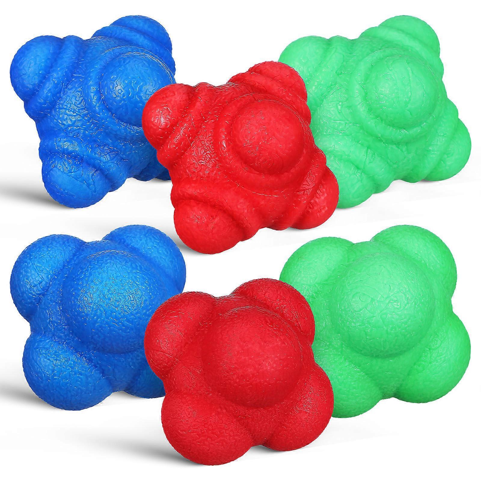 Sports Equipment Reaction Speed Training 6 Pcs Hexagonal Hand Eye Coordination Balls For Athletes Trainers Use