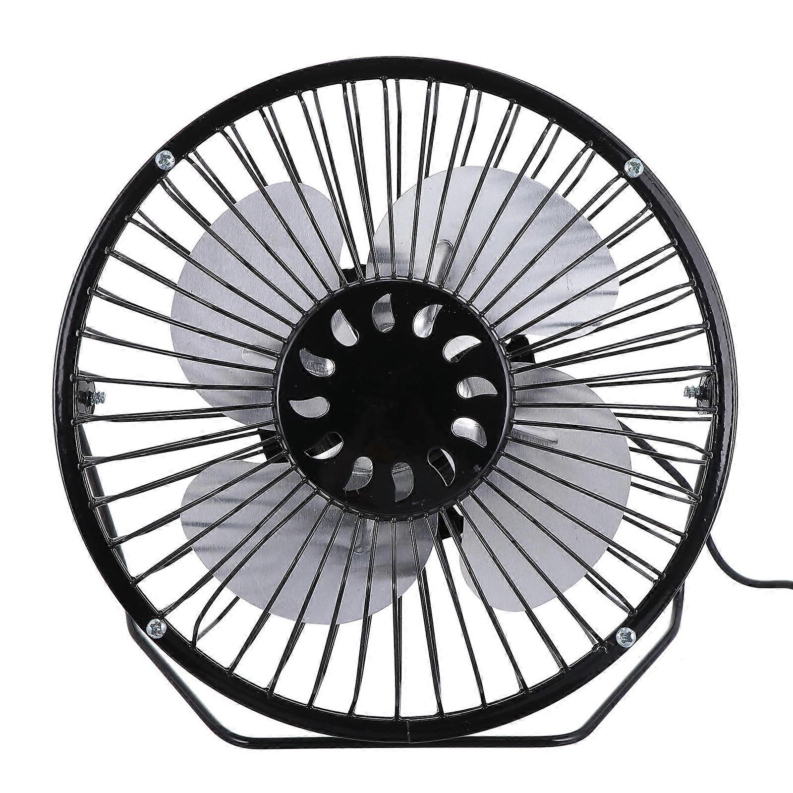 USB Charging Desk Fan with Strong Wind Power and Quiet Operation for Office Cooling Black 360° Rotating