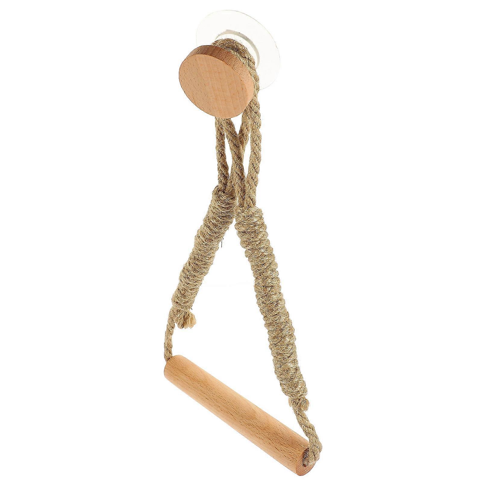 Wood Rope Toilet Paper Holder for Home Khaki Color Premium Sturdy Materials 4.7 Inches