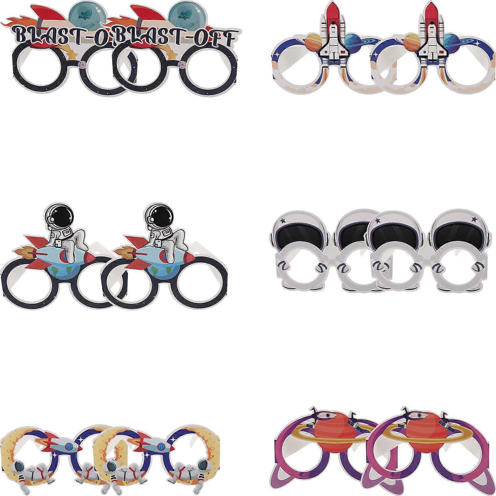 Glasses Photo Prop 12Pcs Outer Space Theme Eyewear Assorted Color For Outer Space Party