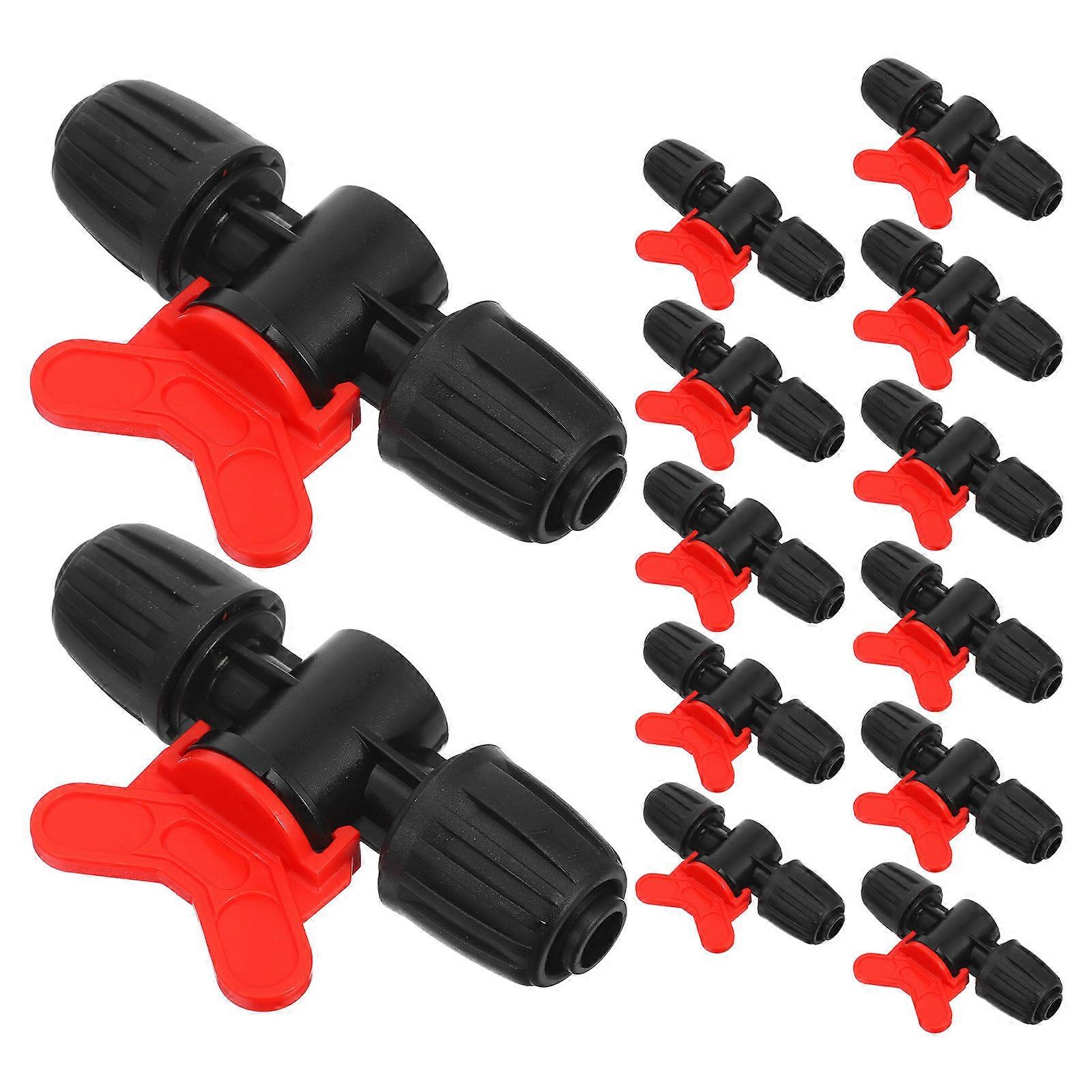 Durable PE Irrigation Valve for Precise Water Flow Control in Garden and Agricultural Systems Black 13pcs