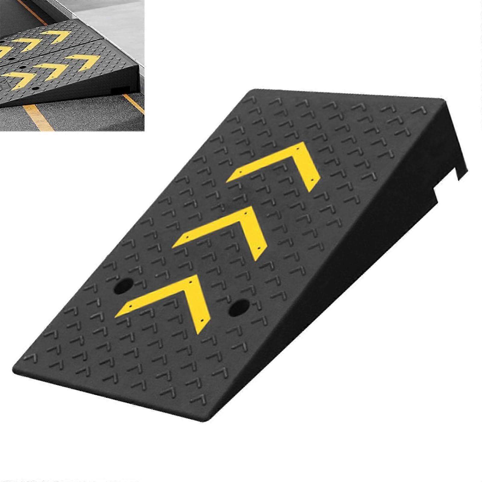 Portable Rubber Curb Ramps for Wheelchairs, Scooters, and Motorcycles - 12cm/4.7" Rise Height, Durable and Lightweight, Black